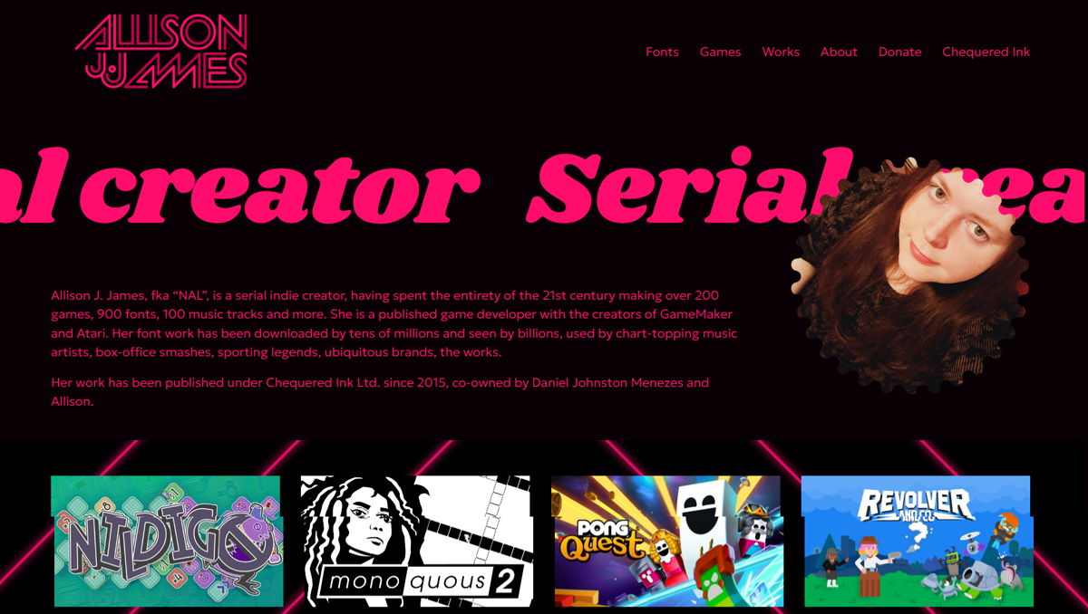 Screenshot of NAL Games, from the game developer portfolios collection.