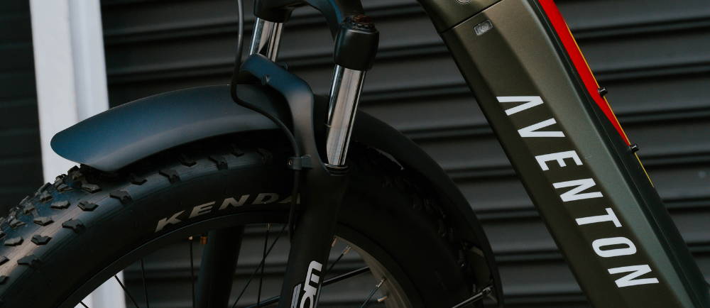 Close up of Aventon Aventure electric bike