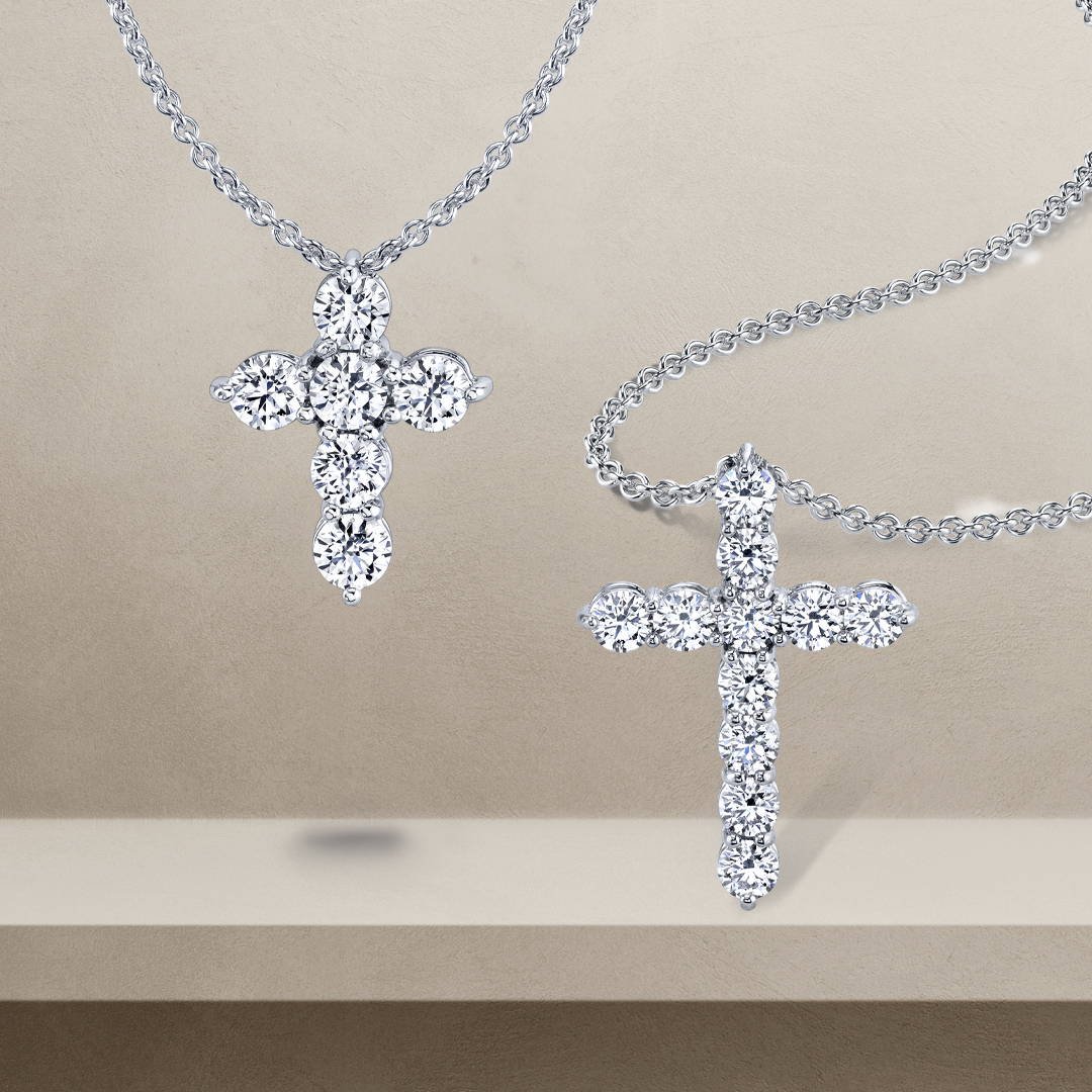 Diamond cross necklaces / pendants