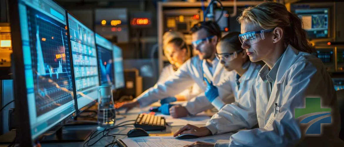 Scientists researching night shift wellness strategies in a lab