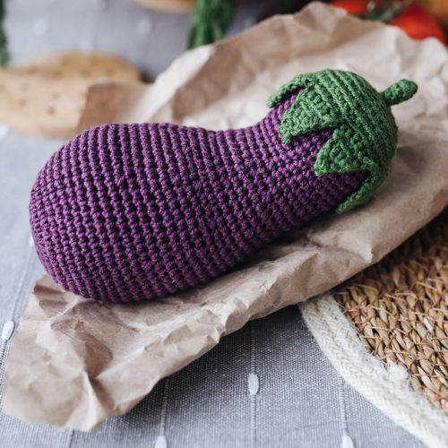 AUBERGINE Amigurumi Patroon PDF Haak Voedsel Patroon Speel Voedsel Amigurumi Aubergine Haak Speel Voedsel Voedsel Haakpatroon Groente Haak