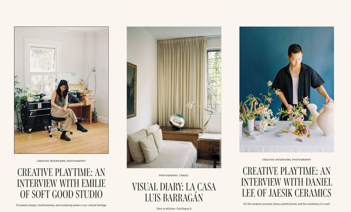 Screenshot of Journal — Meiwen See, from the blog design examples collection.