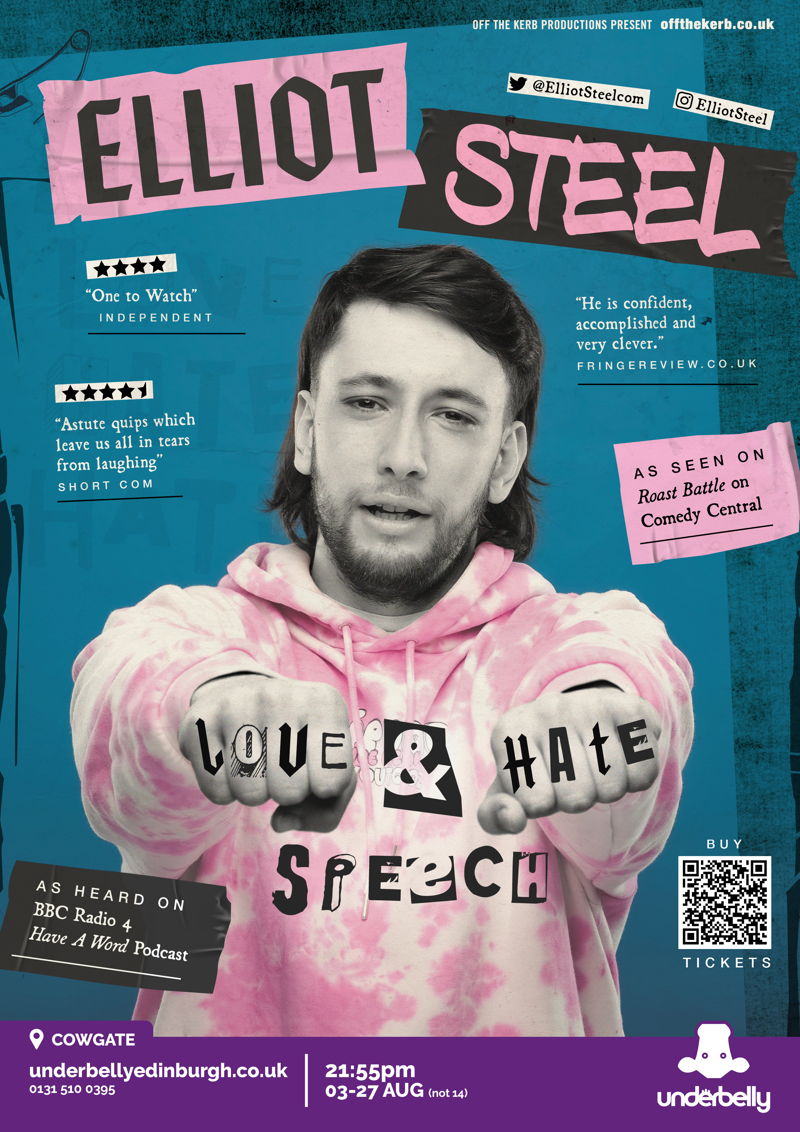 The poster for Elliot Steel: Love and Hate Speech