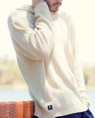 Hemp Knit Sweater - Natural & Black