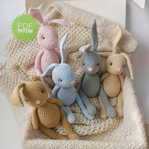 Padrão de crochê BUNNY PDF - Crochet Lovey Pattern Bunny Rabbit Toy Amigurumi Bunny Crochet Rabbit Amigurumi Doll Rabbit Pattern