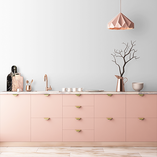 Rose gold minimalist kitchen ideas