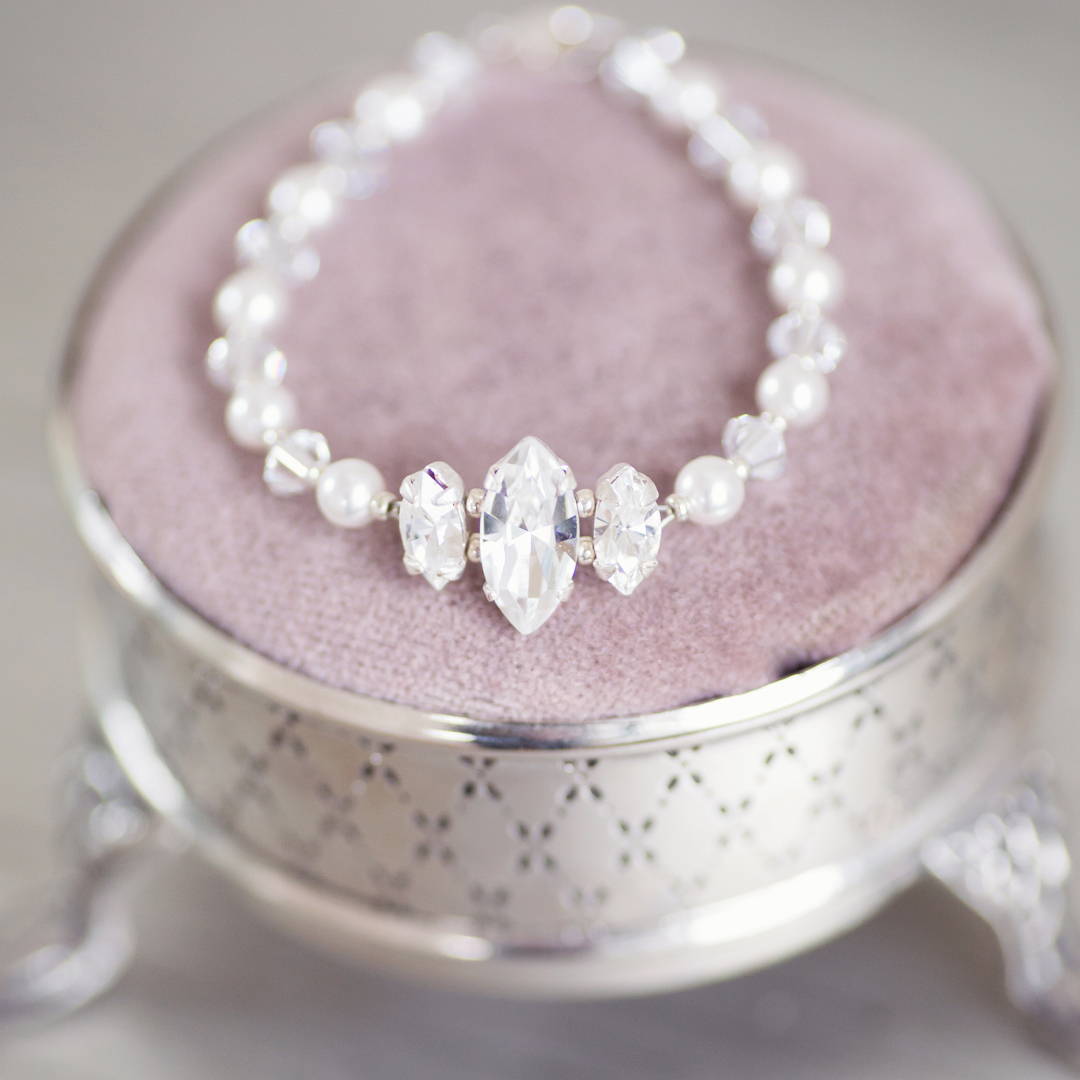 Flower girl ella bracelet and lilly band matching bride jewellery