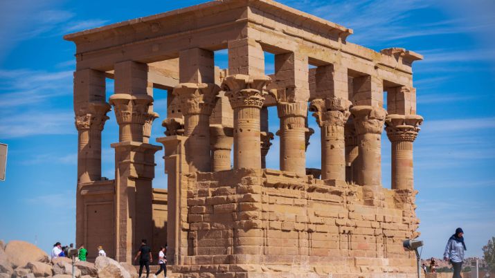 The Philae Temple was built during the reign of Ptolemy II, who wanted to honor his wife, Arsinoe II, a goddess