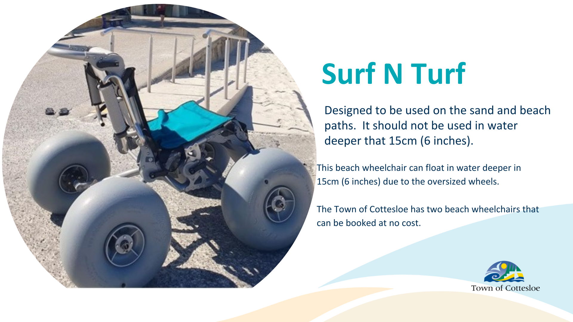 Beach Wheelchair - Surf n Turf - Cottesloe Beach