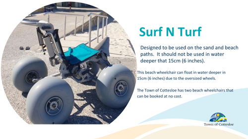 Beach Wheelchair - Surf n Turf - Cottesloe Beach