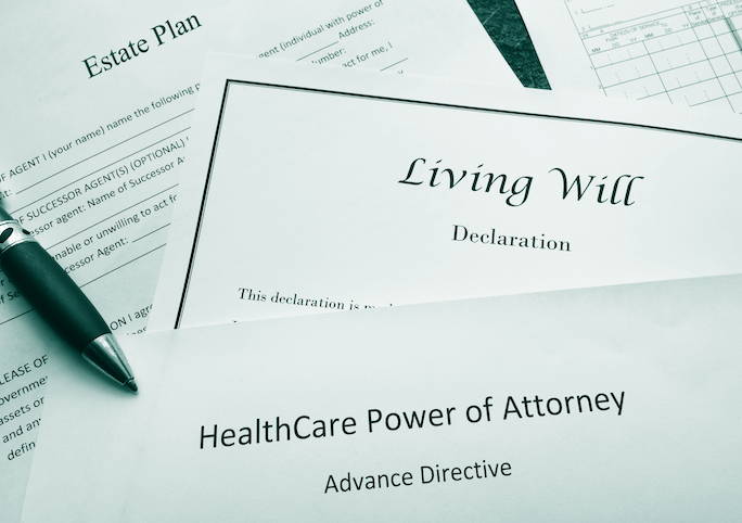 health care power of attorney, living will and estate plan documents