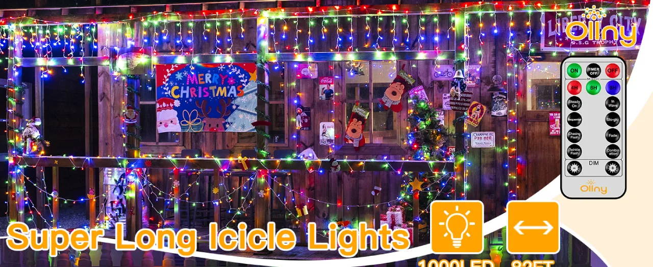 Connectable of Ollny's 720 leds cool white icicle lights