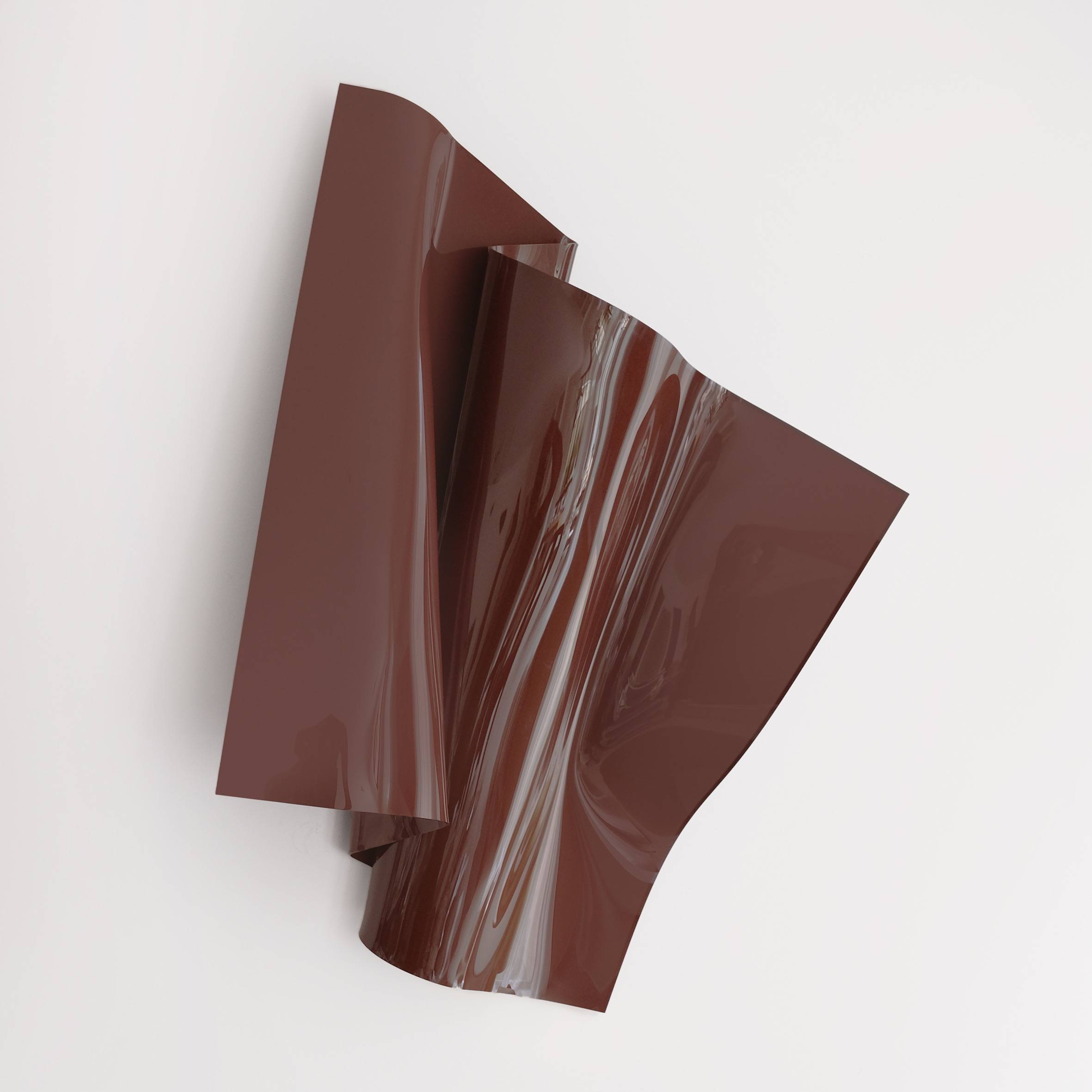 Burgundy 7 by Adele Naidoo - A gloss burgundy abstract wall art sculpture