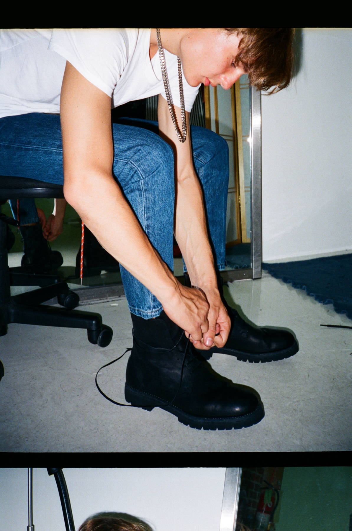 Christian Dada denim-Guidi combat boots-hlorenzo fw17