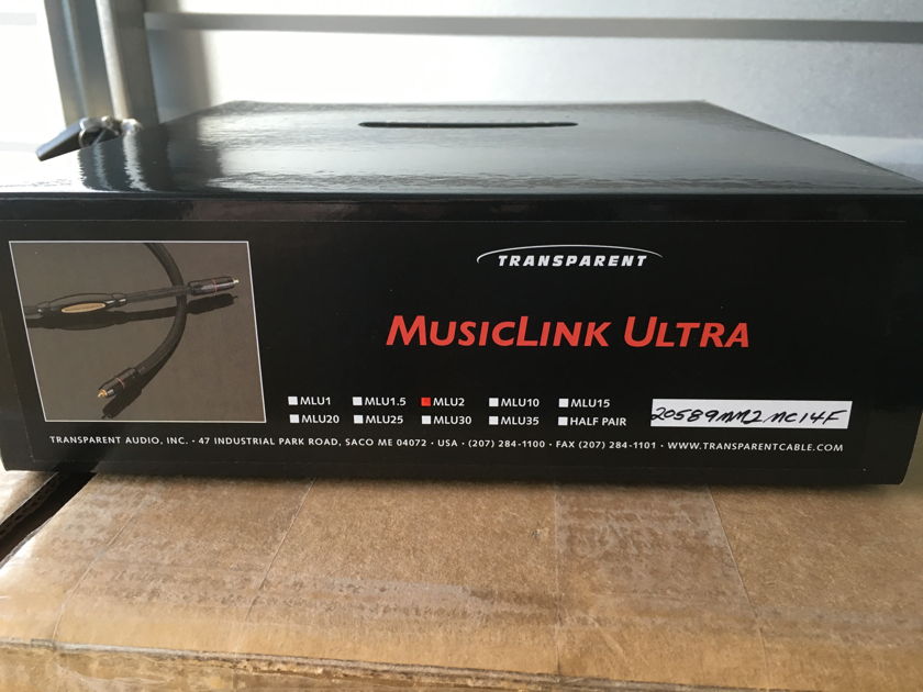 Transparent Audio Music Link Ultra Phono 1 meter phono cable - NEW IN BOX