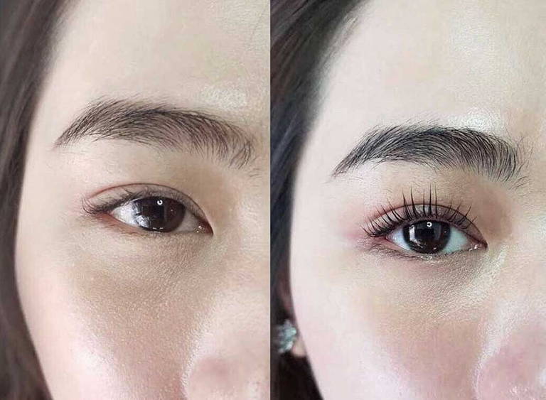 before and after lash lift