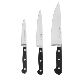 HENCKELS Classic Razor-Sharp 3-Piece Kitchen Knife Set, Chef Knife, Paring Knife, Utility Knife, German Engineered Informed by 100+ Years of Mastery, Stainless Steel