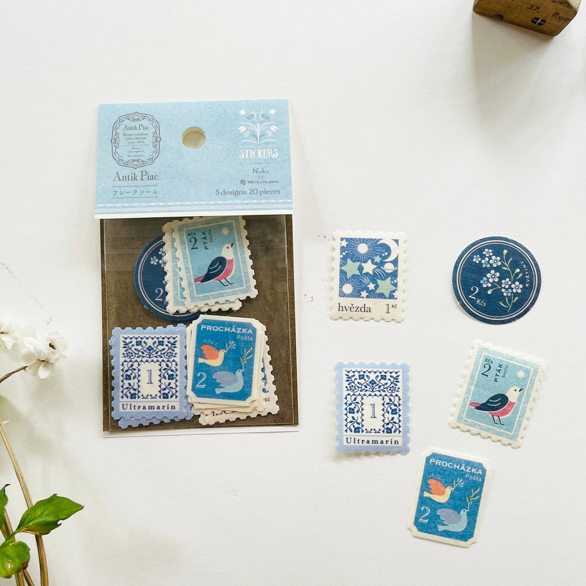 Antik Piae Stamp Style Flake Seal - Chelle(Blue) – niconeco zakkaya