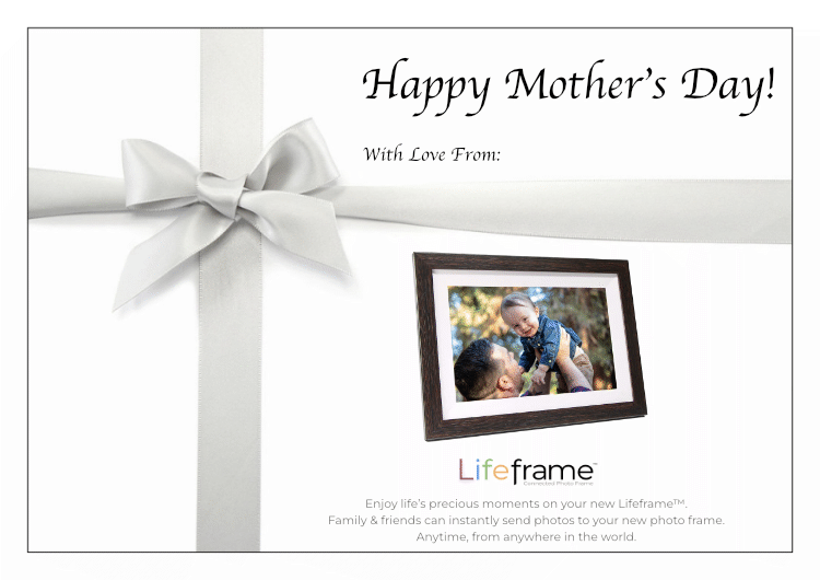 Digital Photo Frame, Gift Certificate, 10" Lifeframe, Wooden Walnut