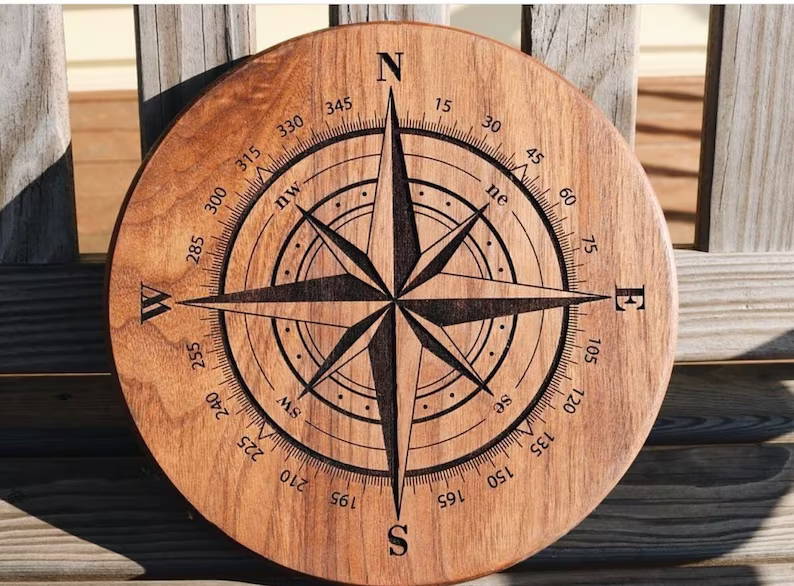 Laser Engraved Compass 03