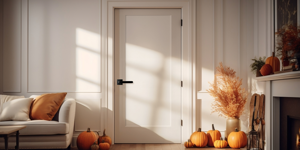 Interior Doors Fall Leaves Pumpkins Decor