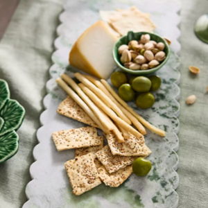 Scalloped Green Marble Serving Board