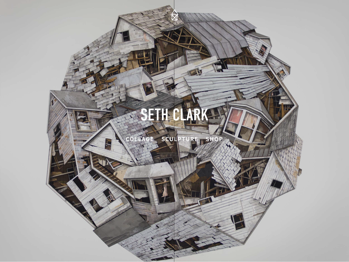 Screenshot of Seth Clark, from the squarespace artist websites collection.