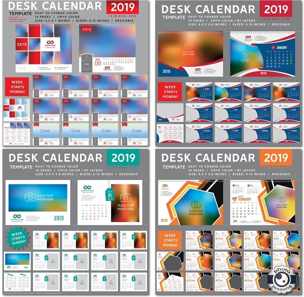 Настольный календарь за 2019 год в векторе # 5