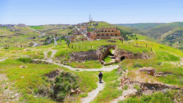 Kerak Castle is located in southern Jordan, approximately 80 kilometers south of Amman