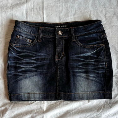 “Miss Delusional” denim mini skirt