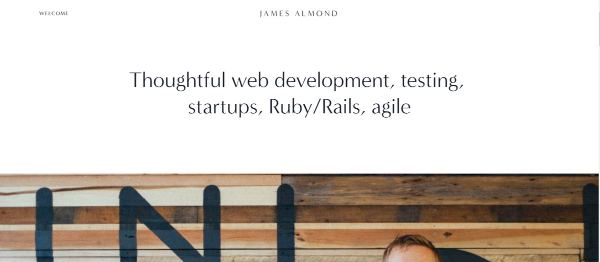 Screenshot of James Almond, from the designer & developer portfolios collection.