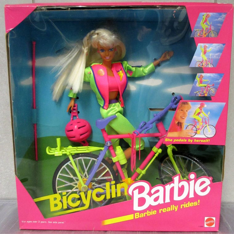 1993 Bicyclin Barbie mit Velo Fahrrad Bike Bikerin