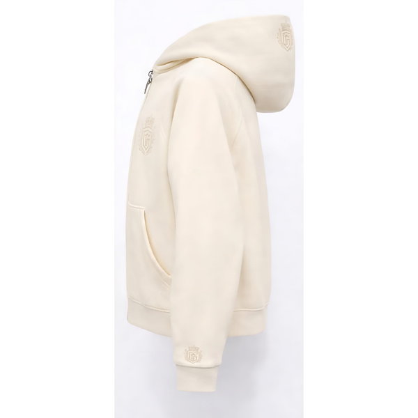 GEO-CREAM ZIP HOODIE — EMBOSSED EDITION - Image 3