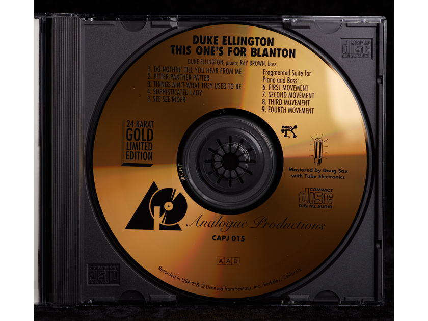 Duke Ellington & Ray Brown - This One's for Blanton - 24K GOLD CD - MINT