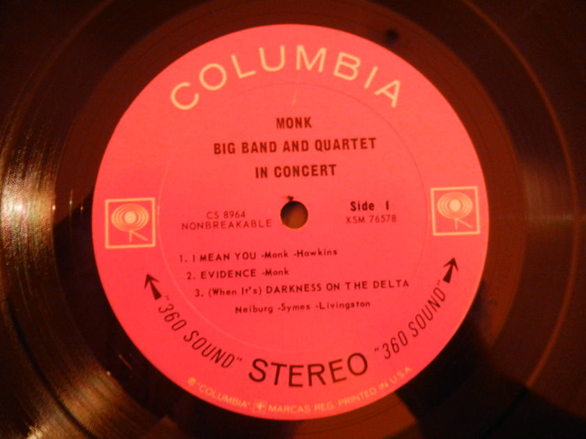 MONK - Big Band And Quartet In Concert Columbia Two Eye  CS-8964