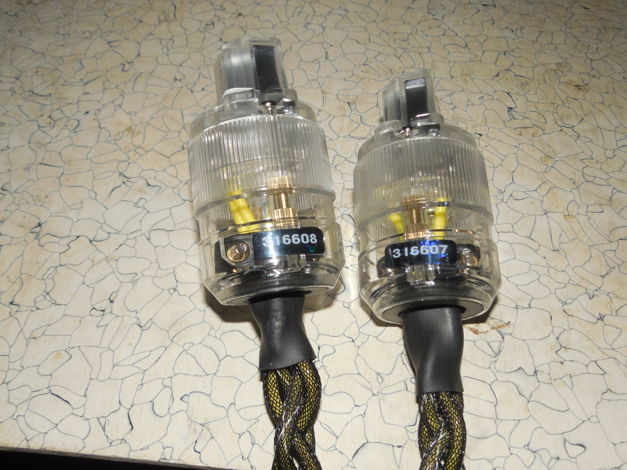 2  Silver / Rhodium Power Cords Black Shadow Matched Pa...