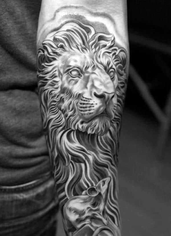 Tatouage Lion et Souris