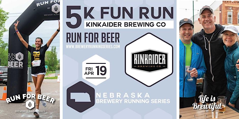 5k Beer Run x Kinkaider Brewing Co | 2024 Nebraska Brewery Running Series promotional image