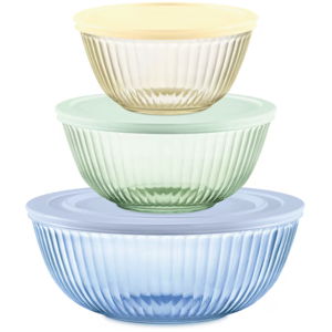 PYREX Pyrex Colors Sculpted/Tinted 6Pc Lidded Mixing Bowl Set