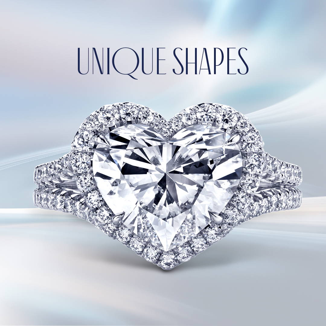 uniquely shaped diamond rings