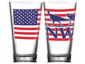 Set of Two Pint Glasses with American Flag and NWTF Logo