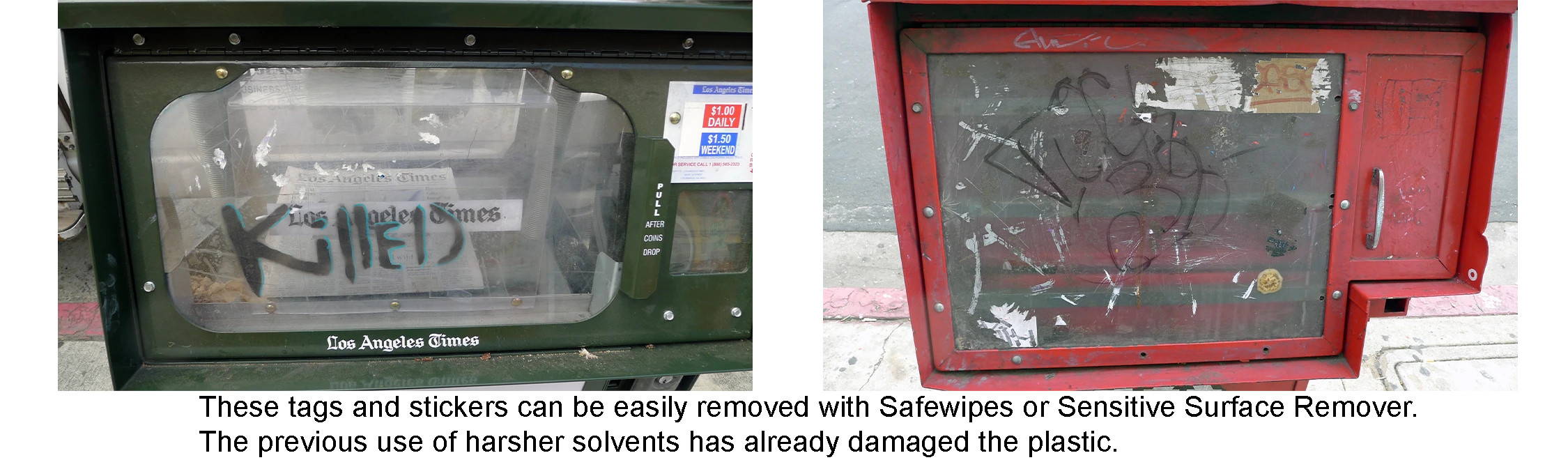 remove graffiti from perspex/polycarbonate sheet