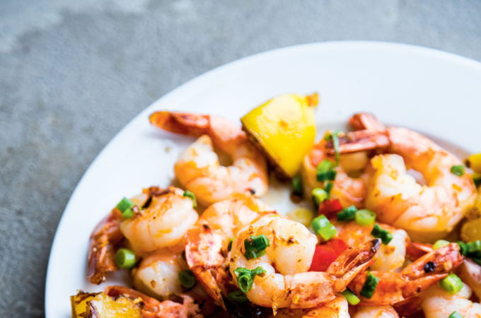 Shrimp Stir-Fry with Charred Lemon