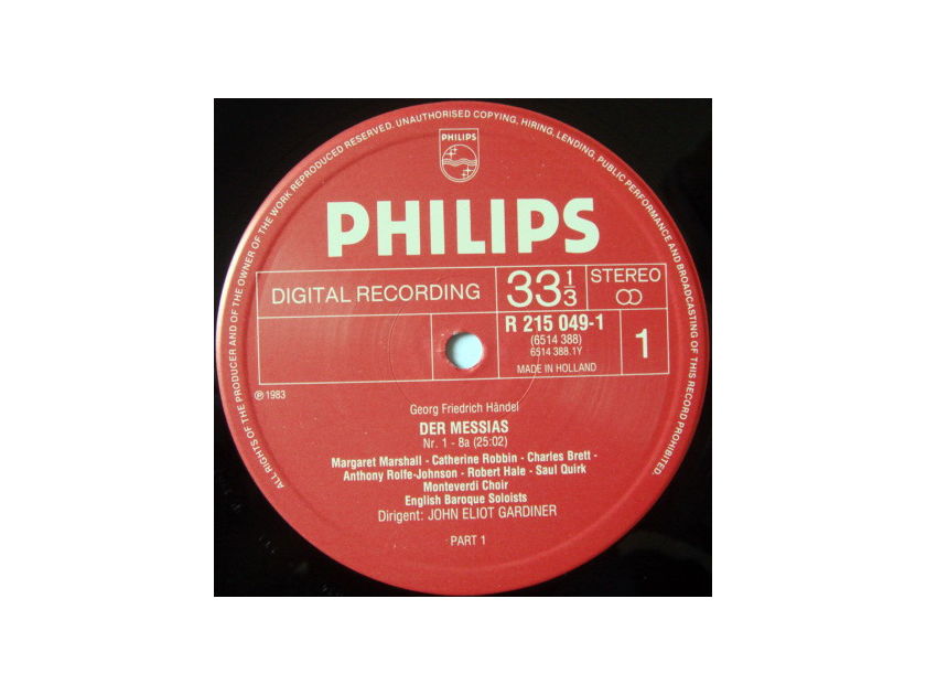 Philips Digital / JOHN ELIOT GARDINER, - Handel Messiah, NM, 3LP Box Set!