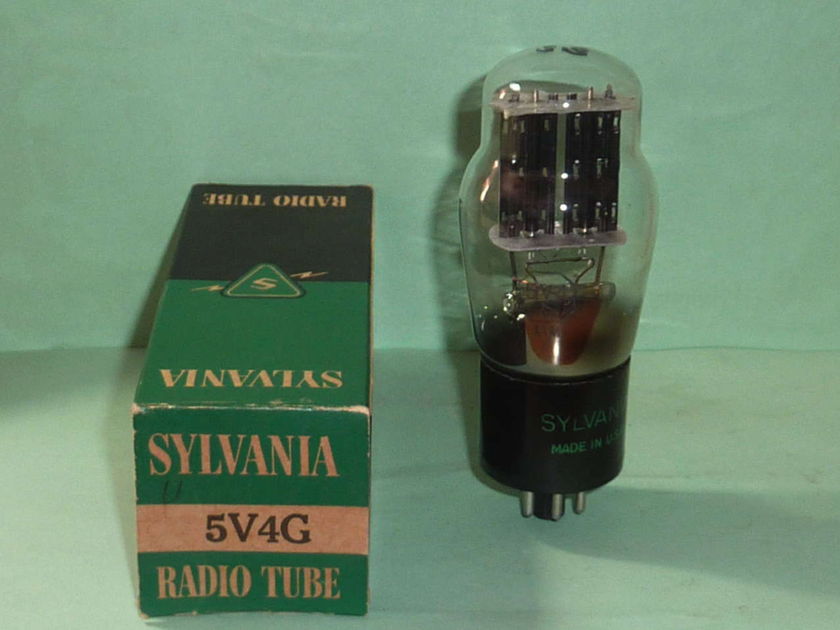 Sylvania 5V4G 5V4 Rectifier Tube, Tested, NOS, NIB