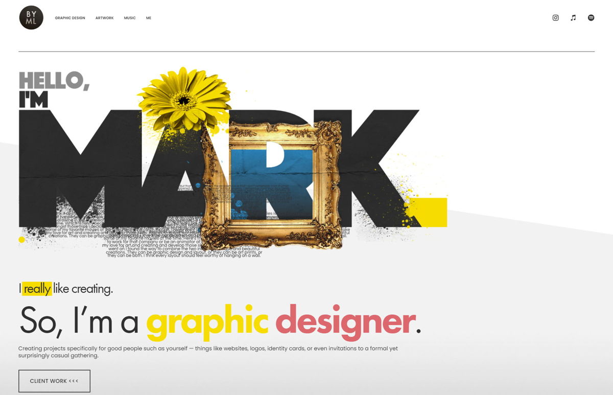 Screenshot of by Mark Lange, from the personal websites collection.