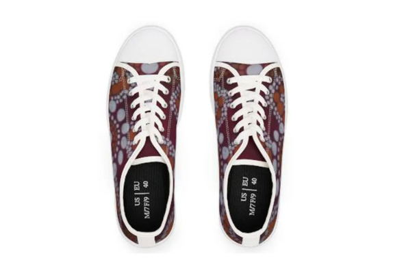 Women's Low Top Canvas Sneakers, Unique Artist Design