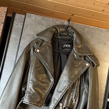 cropped Leder Jacke