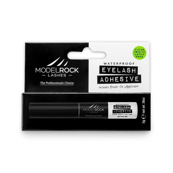 MODELROCK - Lash Adhesive 5gm Waterproof CLEAR/WHITE - "LATEX FREE" - With "Brush On" applicator