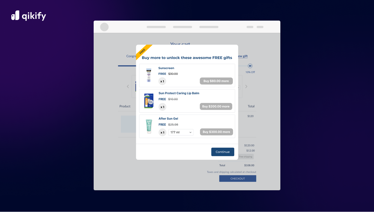 Shopify free gift with purchase